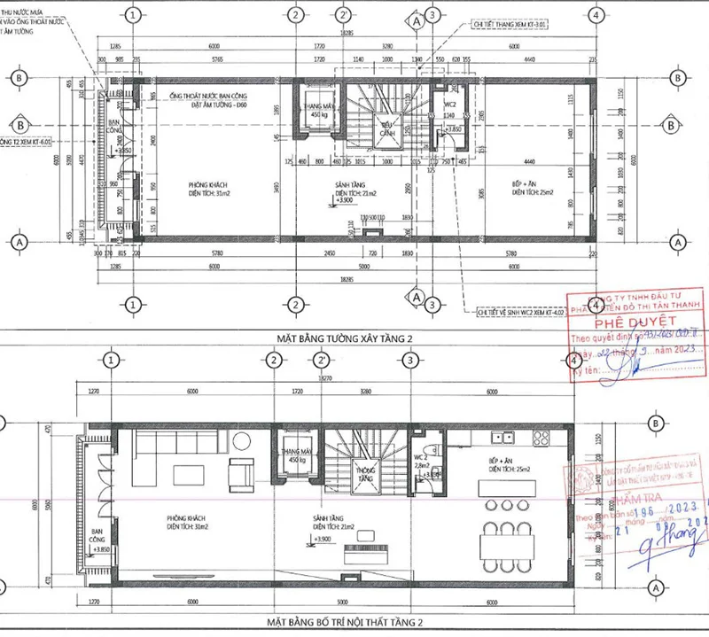 Thiết kế mặt bằng tầng 2 lô Shop