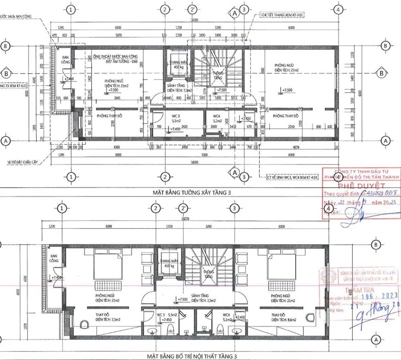 Thiết kế mặt bằng tầng 3 lô Shop